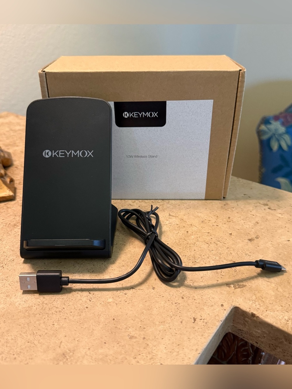 Keymox 10W Fast-Charging Wireless Charger Stand, Qi-Certified